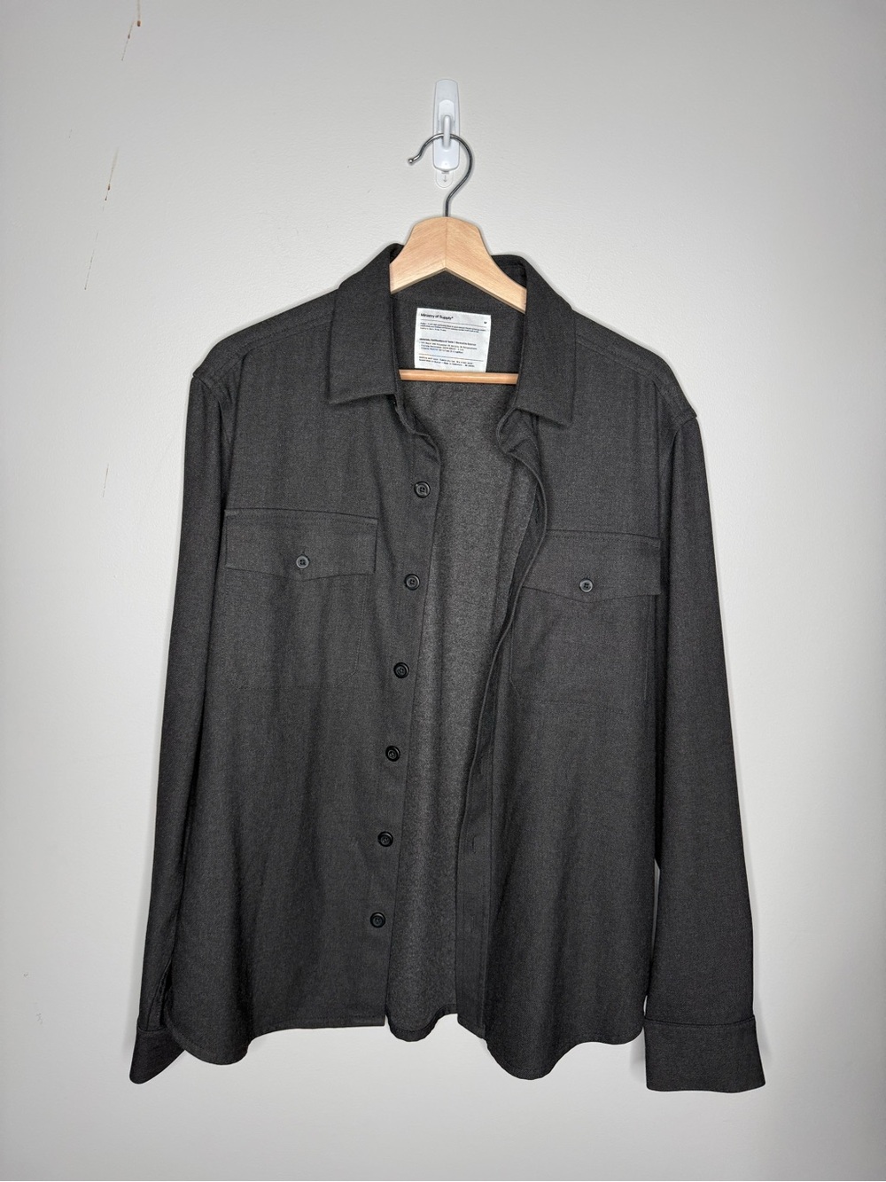 Ministry of supply gray Button-Front Overshirt Jacket